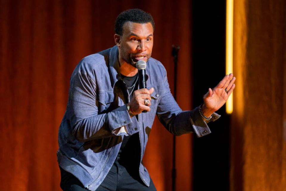 David A. Arnold appears on the Netflix special, “David A. Arnold: It Ain’t For The Weak.” His family confirmed the performer’s death this week. (Zac Popik/Netflix © 2022)
