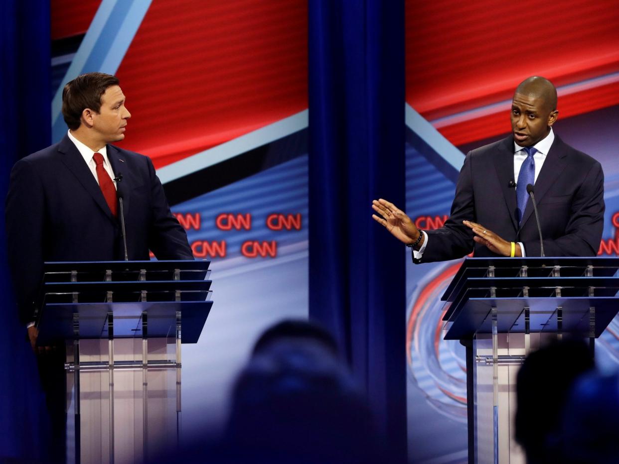 The two met on Sunday evening for their first debate: REUTERS