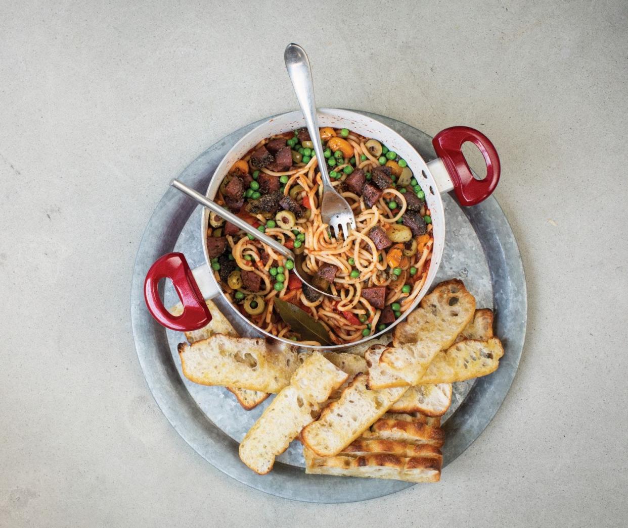 Beach Spaghetti from "Roots, Heart, Soul: The Story, Celebration, and Recipes of Afro Cuisine in America" by Todd Richards with Amy Paige Condon for Harvest an Imprint of Harper Collins