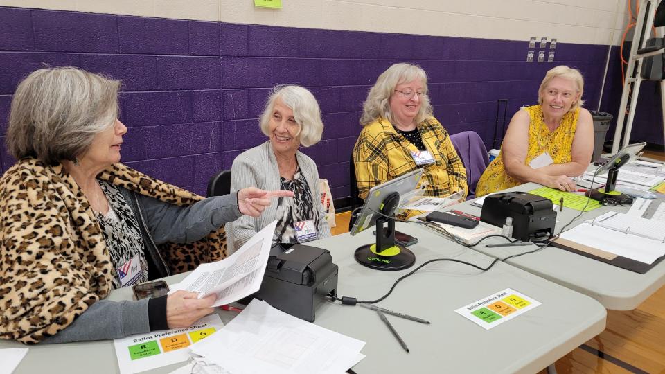 CHS Precinct Officer Jimmy Winters reported that voter turnout was about the same as what he saw in May. Voters at Precinct 2A were greeted by Mary O'Day, Ann Morris, Cathy Hester and Carolyn Ferre on Thursday, Aug. 4, 2022.