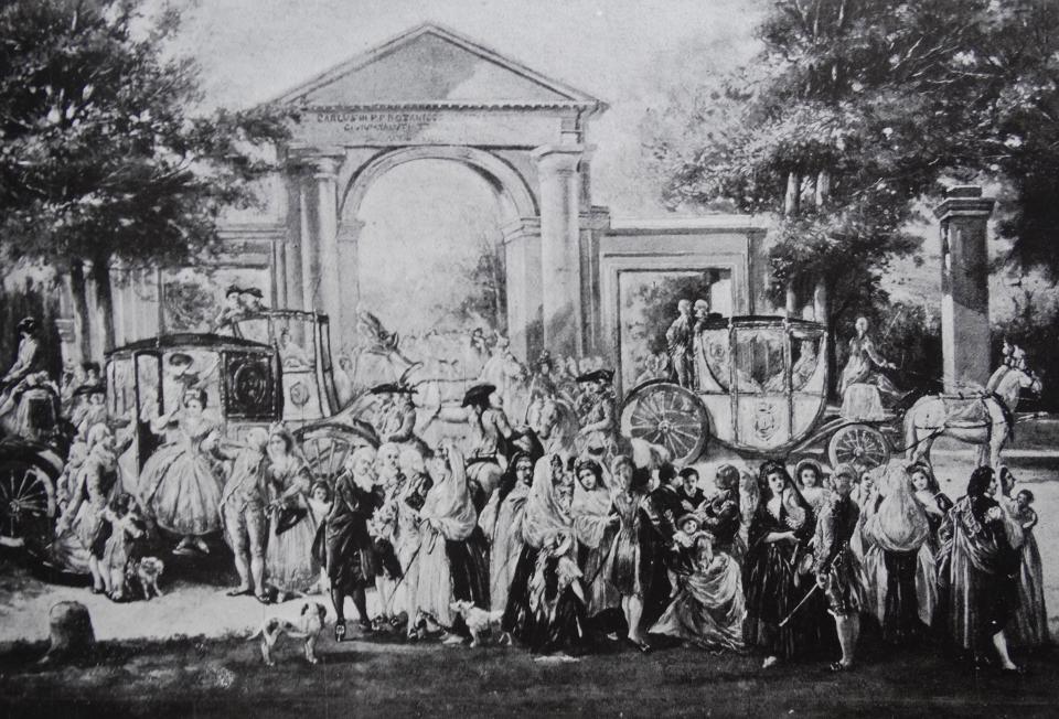 The enlightened Charles III (Carlos III) 1716 – 1788) King of Spain rides through the Botanical Gardens in Madrid. He was the fifth son of Philip V of Spain. (Photo by: Universal History Archive/Universal Images Group via Getty Images)