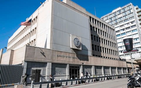 It will take years to relocate the US embassy, which is currently in Tel Aviv - Credit: AFP