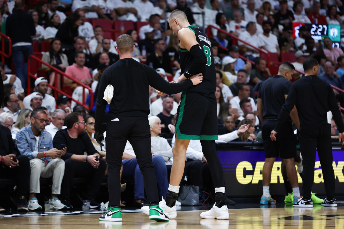 Celtics cruise to Game 4 win, but Porzingis injury looms large