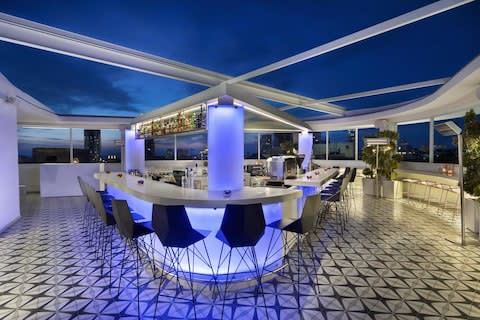 The rooftop bar at the Poli House