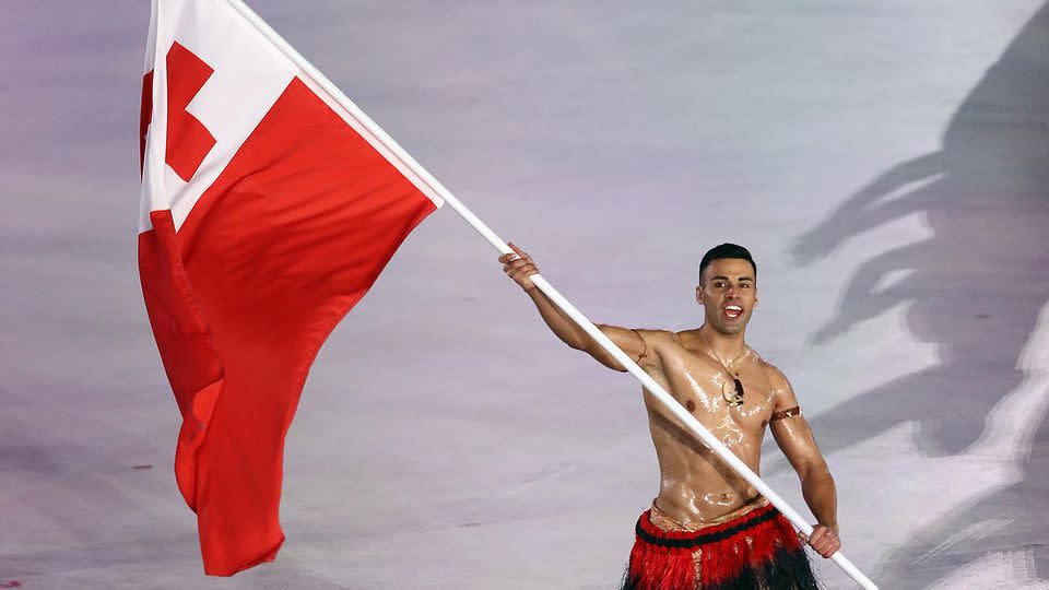 Taufatofua is relishing the Winter Olympic experience. Pic: Getty