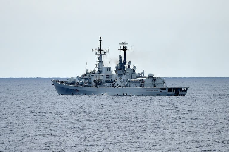 The Italian warship 'Luigi Durand De La Penne' on the lookout for migrant-smugglers trying to cross the Mediterranean Sea, on October 1, 2015