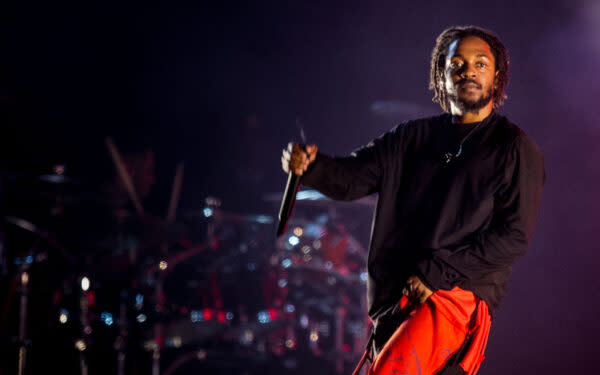 BUENOS AIRES, ARGENTINA – MARCH 31: Kendrick Lamar performs during the third day of Lollapalooza Buenos Aires 2019 at Hipodromo de San Isidro on March 31, 2019 in Buenos Aires, Argentina. (Photo by Santiago Bluguermann/Getty Images)