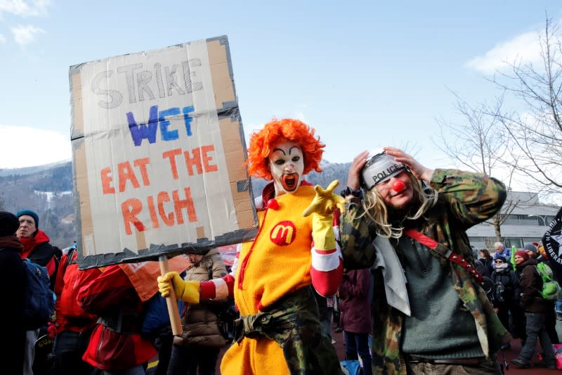 Climate protesters demonstrate against WEF in Landquart