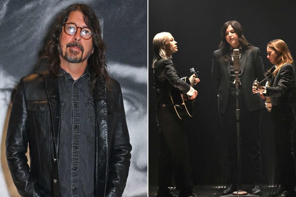 <p>Dave Benett/Getty; Scott Kowalchyk/CBS via Getty</p> Dave Grohl and boygenius