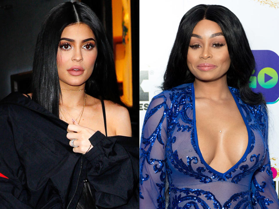 Kylie Jenner, left, and Blac Chyna, right. Chyna is Tyga's ex and now her brother Rob's ex.