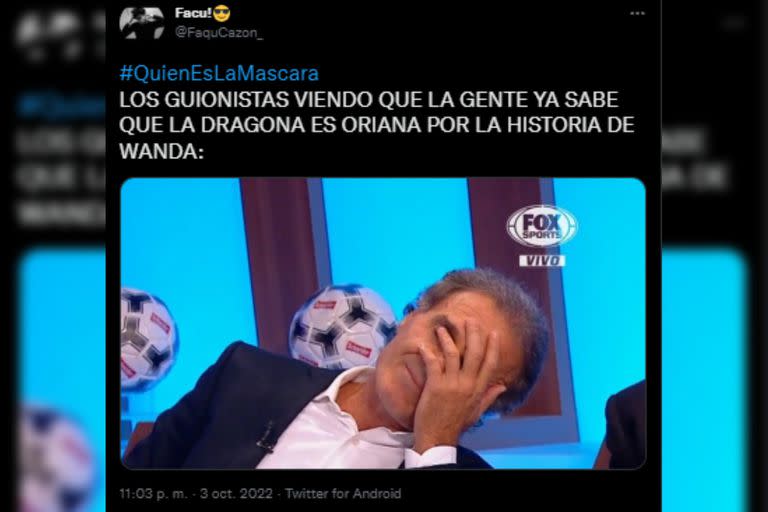 Los memes no faltaron apuntando contra Wanda Nara(Captura Twitter)