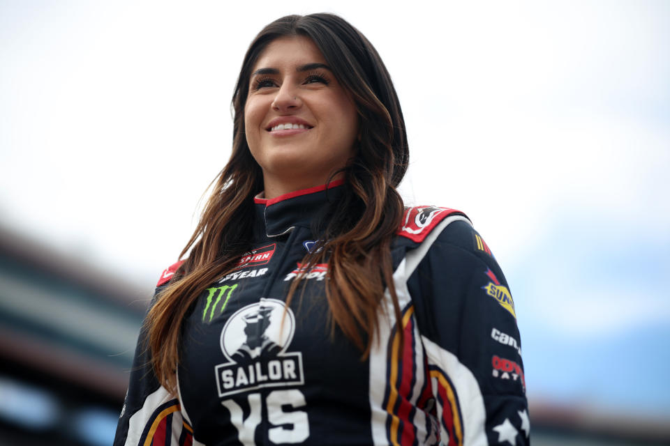 BRISTOL, TENNESSEE - SEPTEMBER 14: Hailie Deegan, driver of the #13 America's Navy Ford, looks on during practice for the NASCAR Craftsman Truck Series UNOH 200 presented by Ohio Logistics at Bristol Motor Speedway on September 14, 2023 in Bristol, Tennessee. (Photo by Jared C. Tilton/Getty Images)