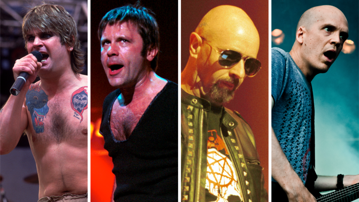  Photos of Ozzy Osbourne, Bruce Dickinson, Rob Halford and Devin Townsend performing live onstage. 
