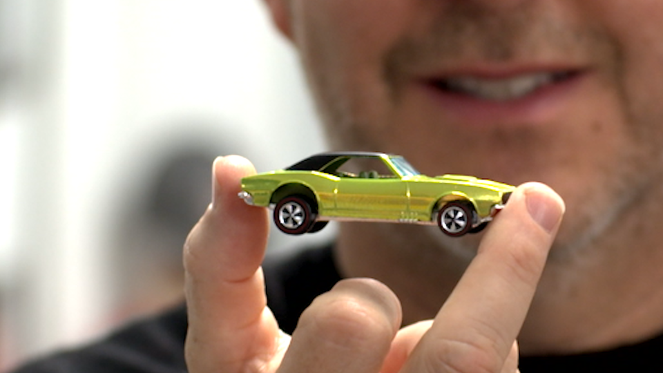 Bruce Pascal and his 1968 Camaro, a star in his massive Hot Wheels collection. (Photo: Yahoo Lifestyle)