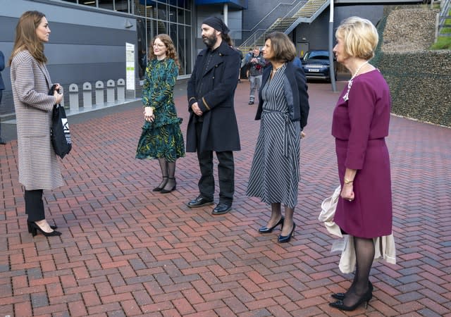 The Duchess of Cambridge meeting staff 