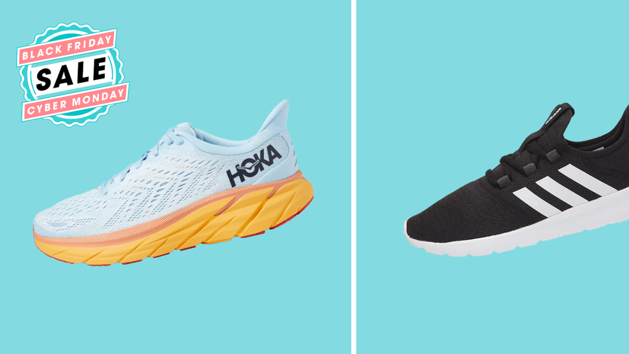 hoka and adidas sneakers