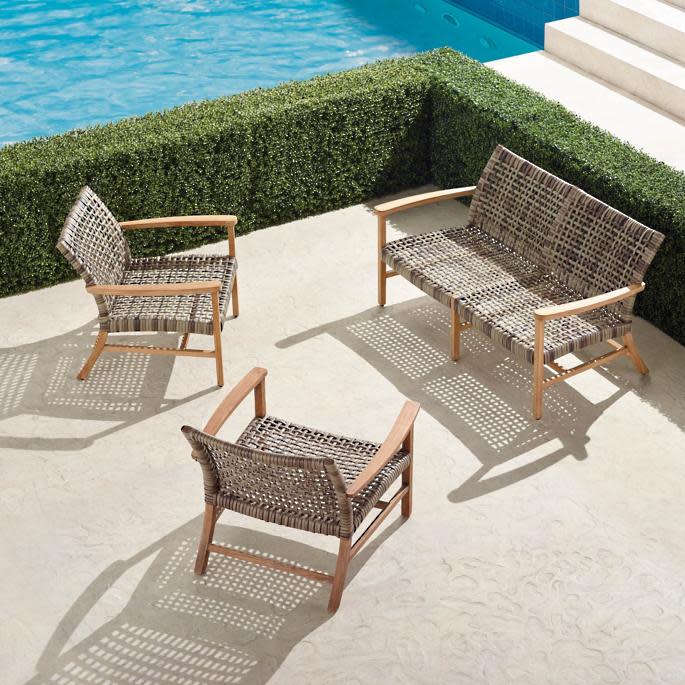 Frontgate sale, isola 3-piece loveseat set, Frontgate outdoor furniture