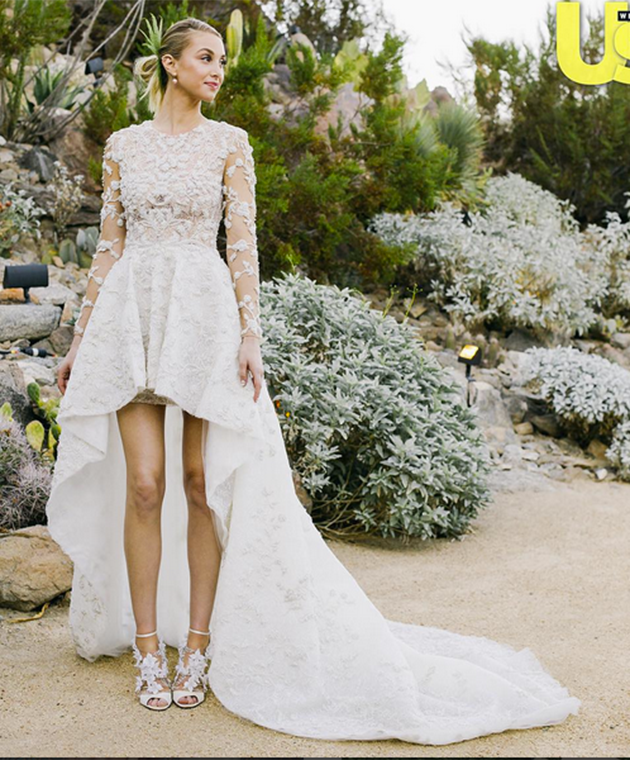 The star showed off her quirky wedding dress on the cover of US Weekly.