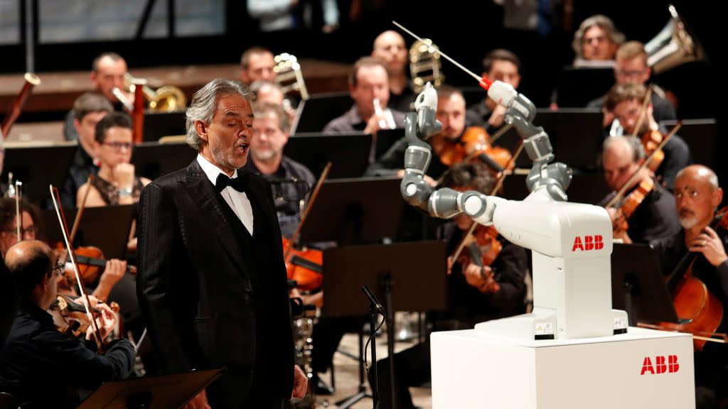 Humanoid robot YuMi conducts the Lucca Philharmonic Orchestra