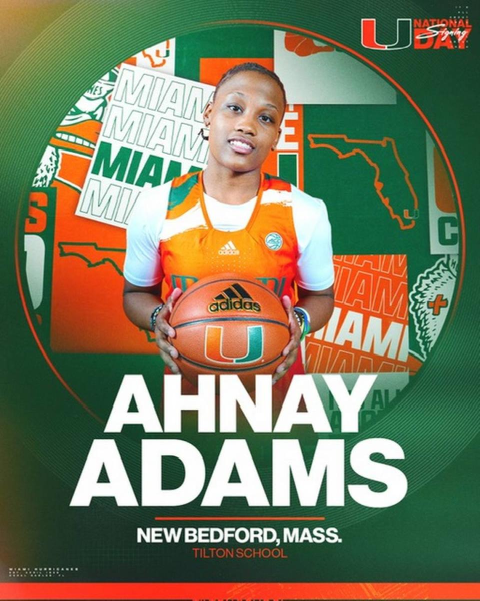 Ahnay Adams signed with the University of Miami basketball team