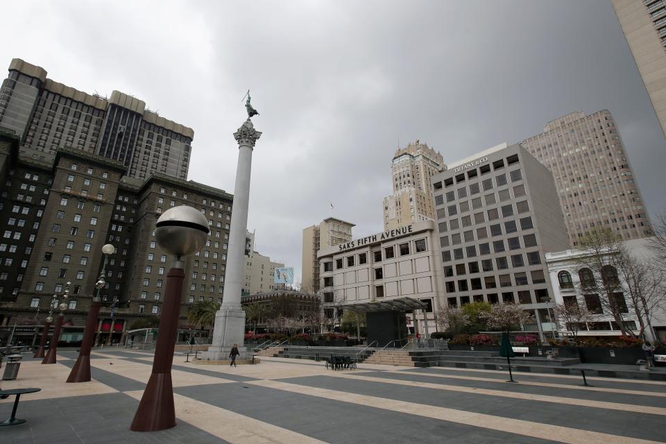 Union Square in San Francisco on March 29, 2020.