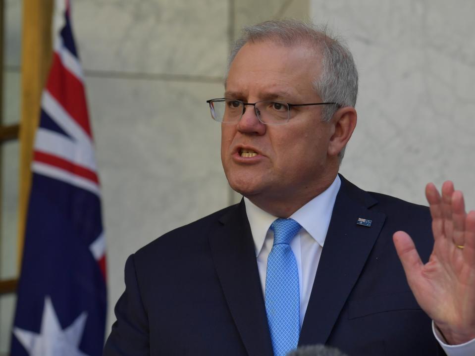 <p> El primer ministro australiano, Scott Morrison, arremetió contra Facebook por tratar de “desamparar” a su país con una prohibición inesperada de noticias</p> (Getty Images)