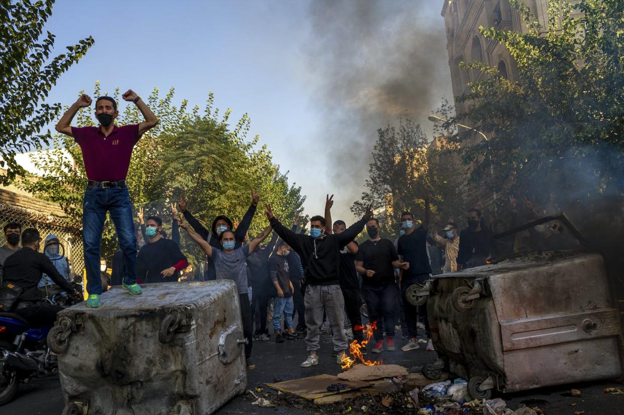 Iranians protest in Tehran on Oct. 27, 2022. (AP Photo/Middle East Images, File)