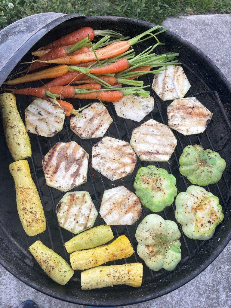 Vegetables can be grilled roasted or sautéed.