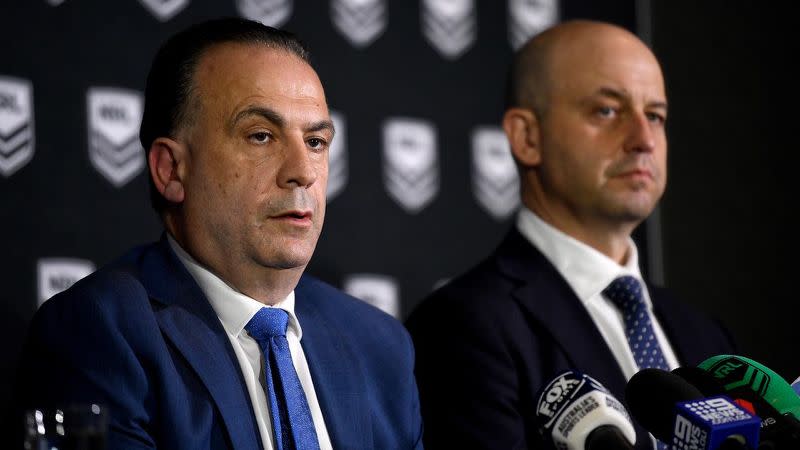 Peter V'Landys and Todd Greenberg. Image: AAP