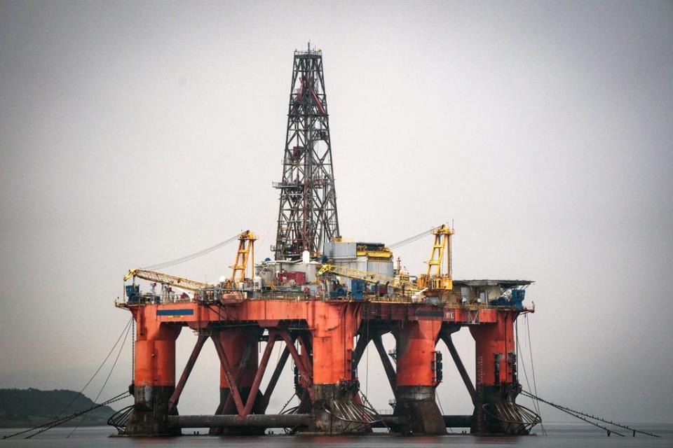 An oil rig anchored in the Cromarty Firth, Invergordon (Jane Barlow/PA) (PA Wire)