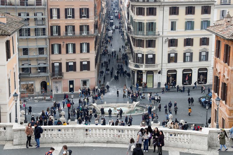 General view of Piazza di Spagna in Rome