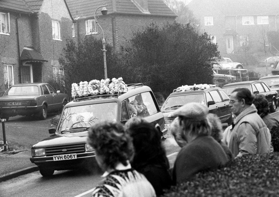 The funeral of the two girls had to be delayed until February 1987 because of the murder investigation (PA)