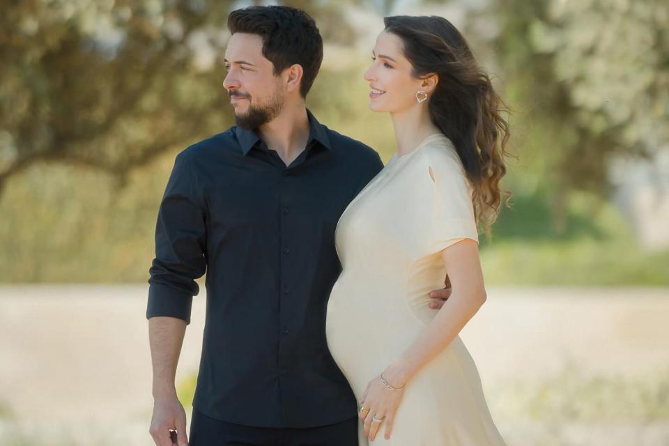 <p>Queen Rania of Jordan/Instagram</p> Crown Prince Hussein and Princess Rajwa of Jordan in a photo shared by Queen Rania on June 29, 2024