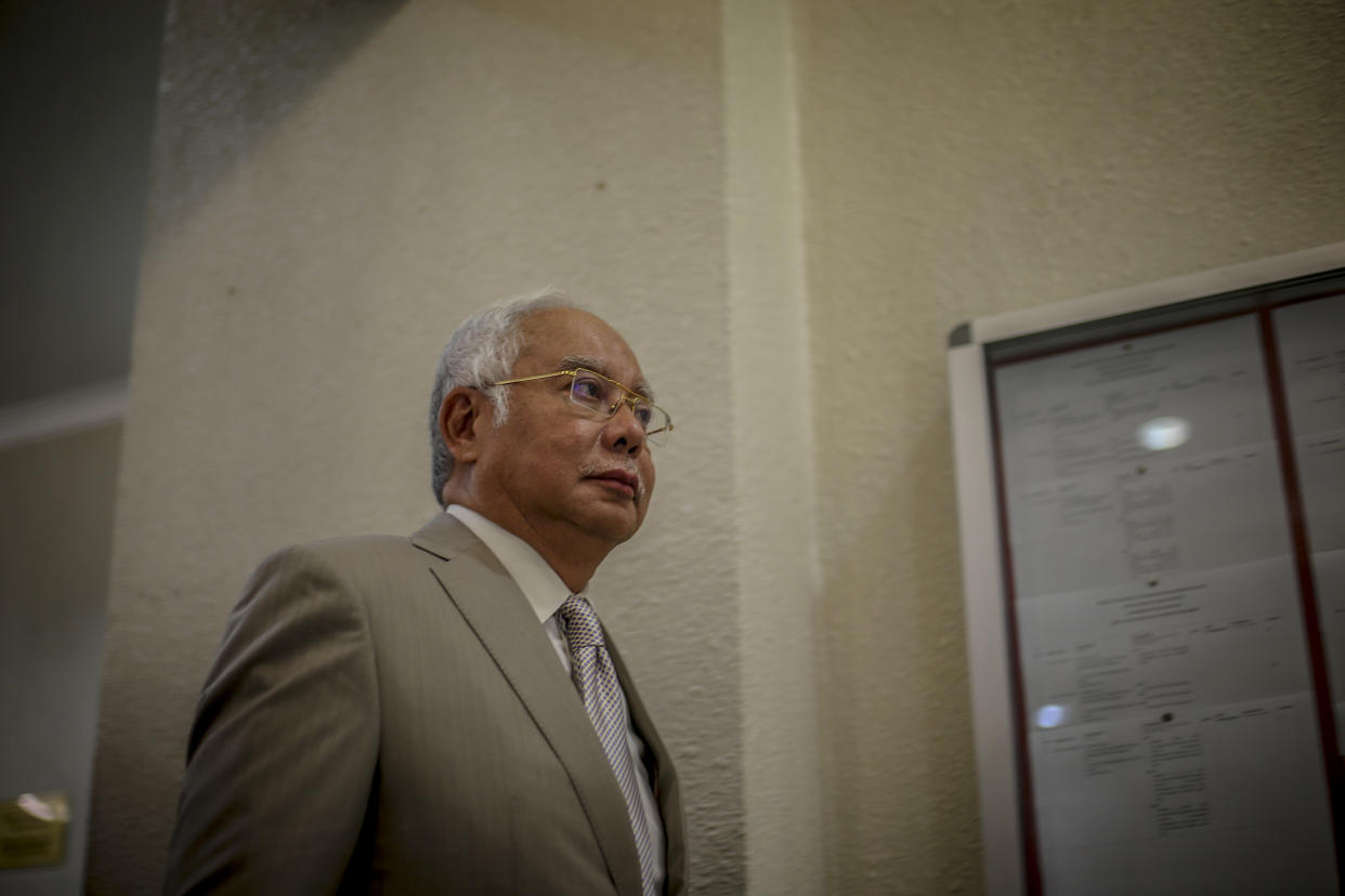 Datuk Seri Najib Razak is pictured at the Kuala Lumpur High Court Complex June 19, 2019. — Picture by Firdaus Latif