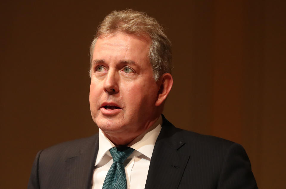 Kim Darroch, the United Kingdom's ambassador to the United States, speaking at a Good Friday Agreement 20th anniversary event at the Library of Congress in Washington DC on day three of Taoiseach Leo Varadkar's week long visit to the United States of America. (Photo by Niall Carson/PA Images via Getty Images)