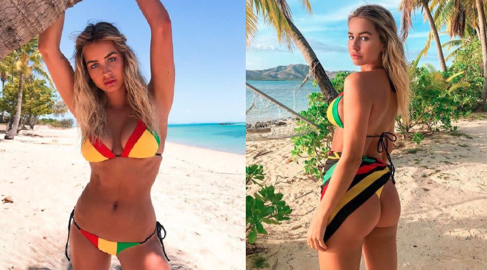 Die Modelinie wurde von Madi Edwards ins Leben gerufen, die sagt, sie hat sich bei der Wahl von Rot, Gelb und Grün von Inselfarben inspirieren lassen. Foto: Instagram