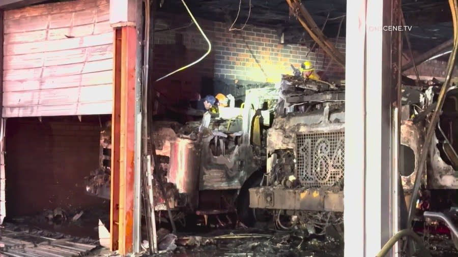 According to Los Angeles County Fire Department Public Information Officer Fred Fielding, crews responded to a second-alarm structure fire at Fire Station 164 in Huntington Park, CA on May 1, 2024. (OnSceneTV)