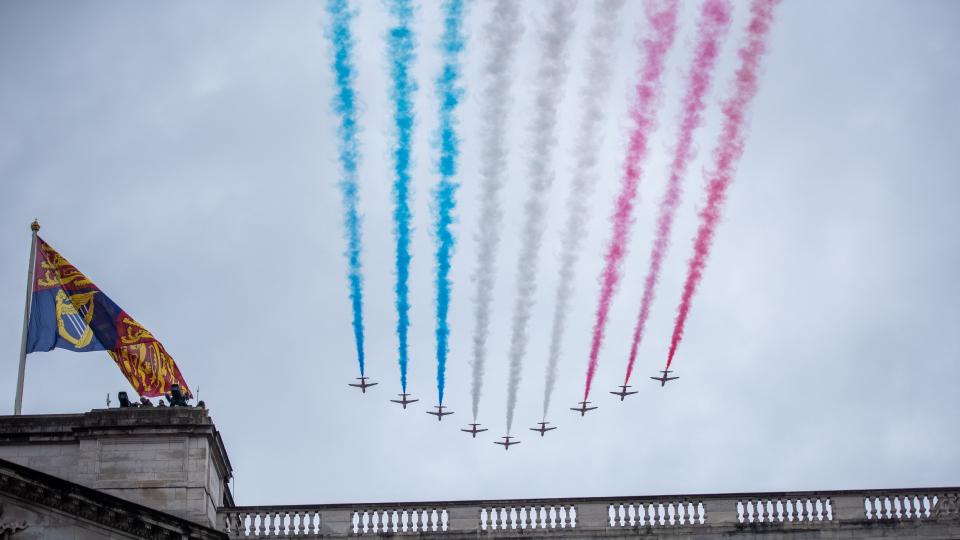 A bigger flypast was scuppered by the weather