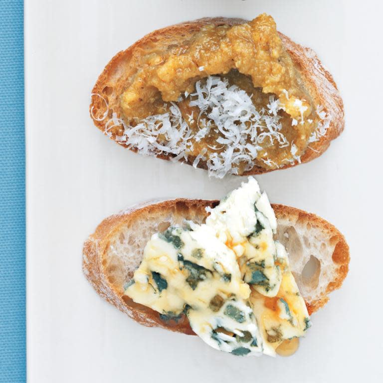 Blue Cheese and Honey Bruschetta