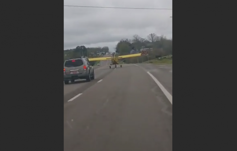 Plane lands on US highway near Nashville and keeps driving on busy road