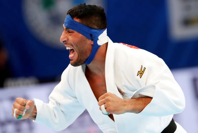 FILE PHOTO: Iran's Saeid Mollaei in action at the World Judo Championships in 2019