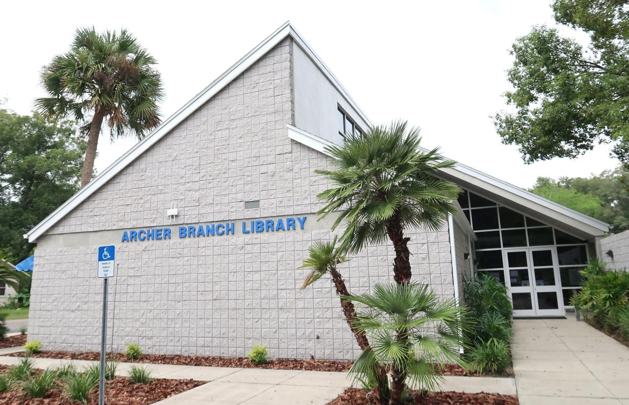 The Archer Branch of the Alachua County Library District, in Archer, Sept. 28, 2023.  After being partially closed since February, renovations have been completed at the branch and the Grand Reopening is set for Saturday Sept. 30.