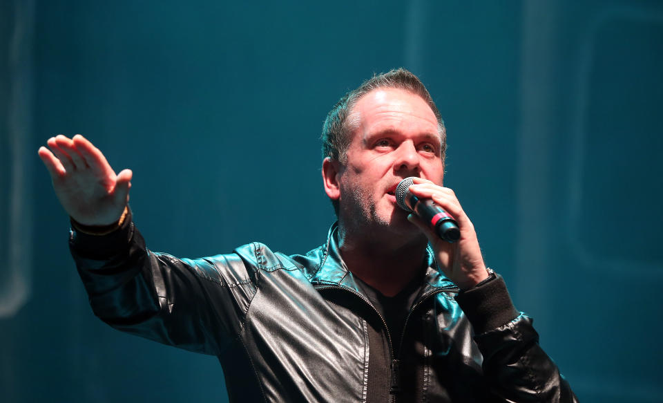 Chris Moyles on stage at the Radio X Road Trip Show held at the O2 Apollo in  Manchester. PRESS ASSOCIATION Photo. Picture date: Wednesday December 2, 2015. Photo credit should read: Martin Rickett/PA Wire 