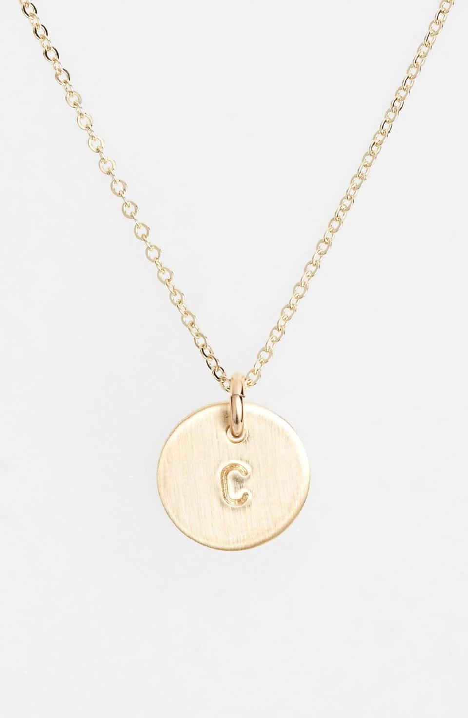 14k-Rose Gold Fill Initial Mini Disc Necklace