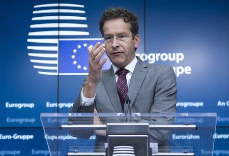 Eurogroup President Jeroen Dijsselbloem holds a news conference during a Euro zone finance ministers emergency meeting on the situation in Greece in Brussels, Belgium June 27, 2015. REUTERS/Yves Herman