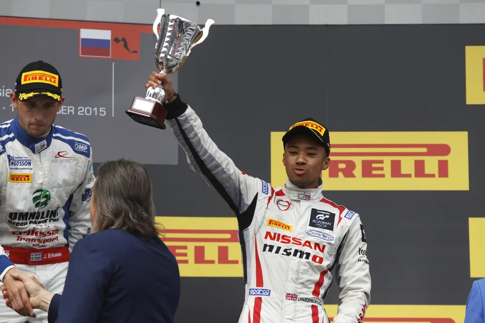 2015 GP3 Series Round 7..Sochi Autodrom, Sochi, Russia.Sunday 11 October 2015..Jann Mardenborough, (GBR, Carlin)    (Photo by Sam Bloxham/Formula Motorsport Limited via Getty Images)