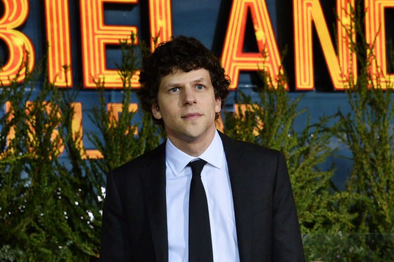 Jesse Eisenberg attends the premiere of "Zombieland: Double Tap" at the Regency Village Theatre in the Westwood section of Los Angeles on October 10, 2019. The actor turns 40 on October 5. File Photo by Jim Ruymen/UPI