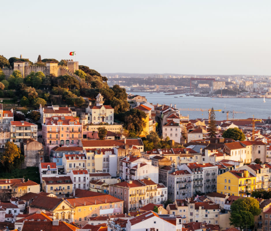 For a spectacular view of Lisbon and the Tagus River, head up the hill to the Castle of St. George, dating back to the Roman days. <p>Getty Images</p>