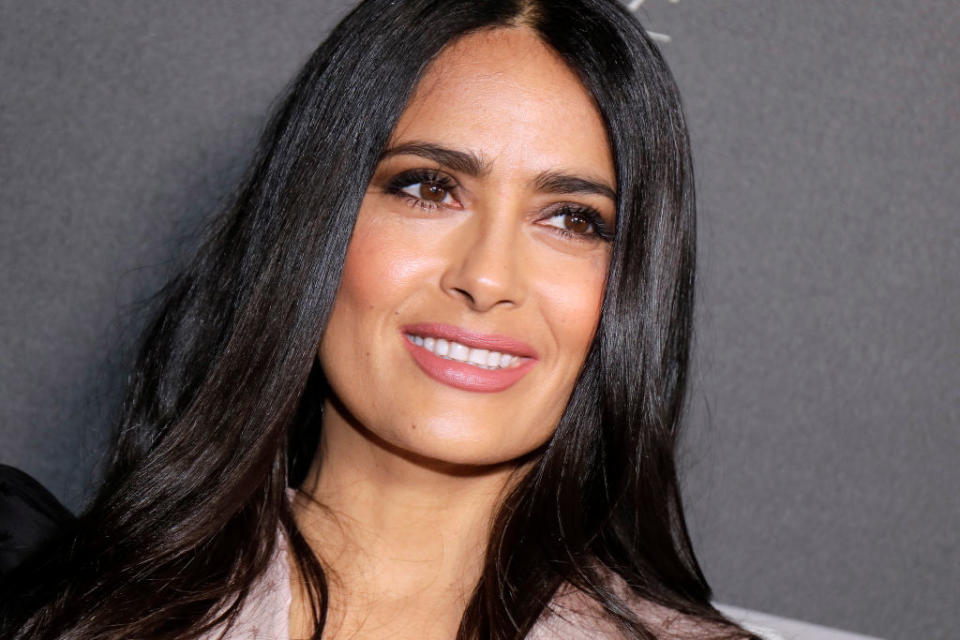 Salma Hayek poses for photos on Feb. 4, 2019, in Paris. (Photo: Eric Fougere/Corbis via Getty Images)