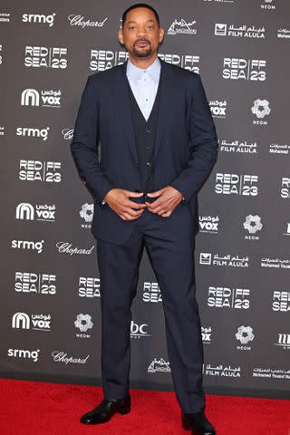 <p>Daniele Venturelli/Getty</p> Will Smith attends the Opening Night screening of "HWJN" at the Red Sea International Film Festival 2023